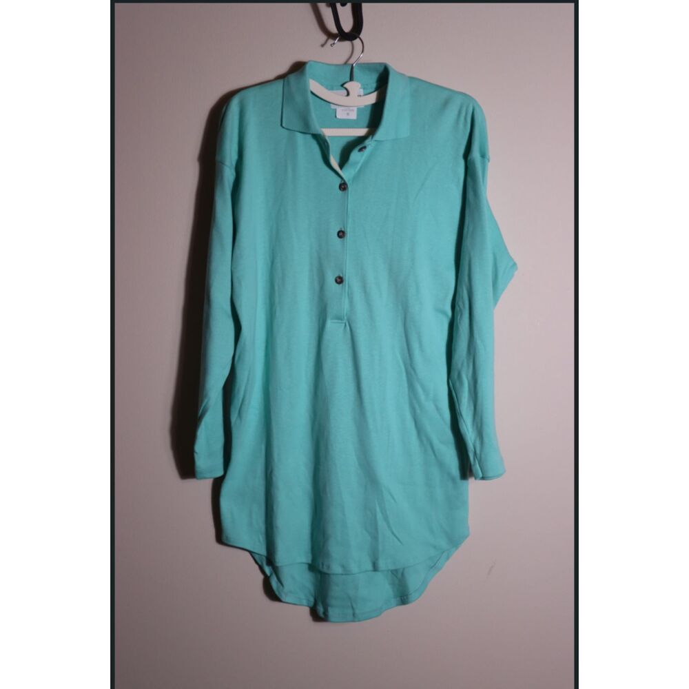 Frog Tog Vintage Teal Knit Tunic Shirt Medium